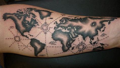 25 Awesome Map Tattoos Cuded Map Tattoos World Map Tattoos Tattoos