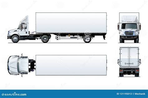 Vector Semi Truck Template Isolated On White Stock Vector