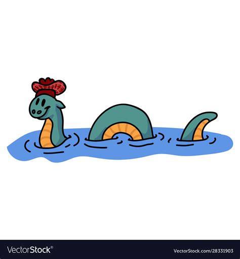 Adorable Cartoon Loch Ness Monster Clip Art Wild Vector Image