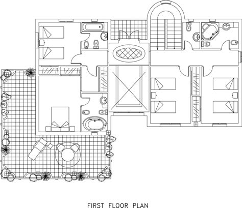 Five Bedroom House Plan DWG NET Cad Blocks And House Plans