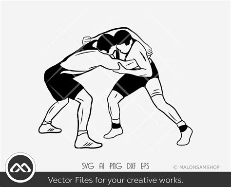 Wrestling Svg Silhouette 1 Wrestling Svg Wrestler Svg Etsy Singapore