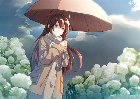 Anime Girl Holding Umbrella