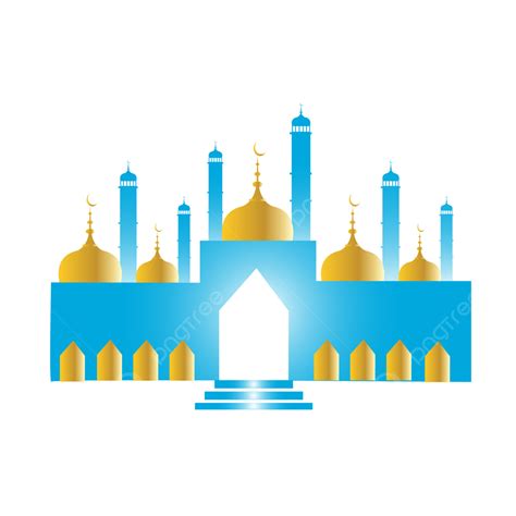 Gambar Desain Masjid Warna Biru Dan Emas Mesjid Kubah Masjid Seni