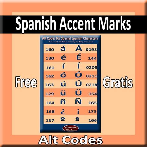 Spanish Accent Marks Alt Codes For PCs Teaching Spanish Spanish