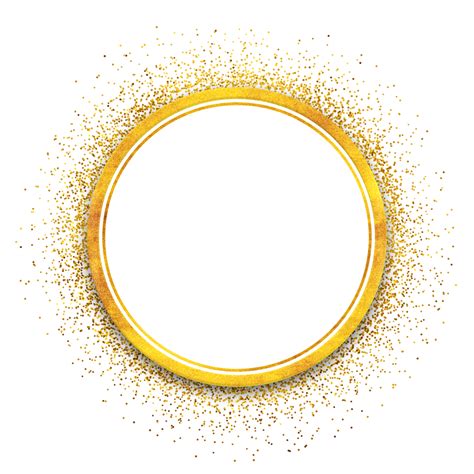 Gold Circle Frame Border With Sparkle Gold Frame Border Png Images