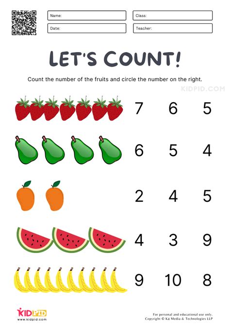 Counting Number 6 Worksheets