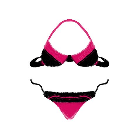 Bikini Beauty Png Transparent Black Pink Hand Drawing Beautiful Bikini