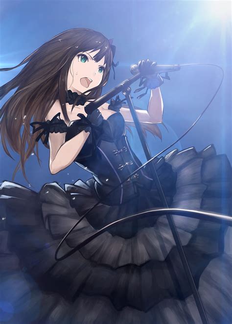 Anime Chicas Anime Shibuya Rin Escote Vestir Pelo Largo Micr Fono