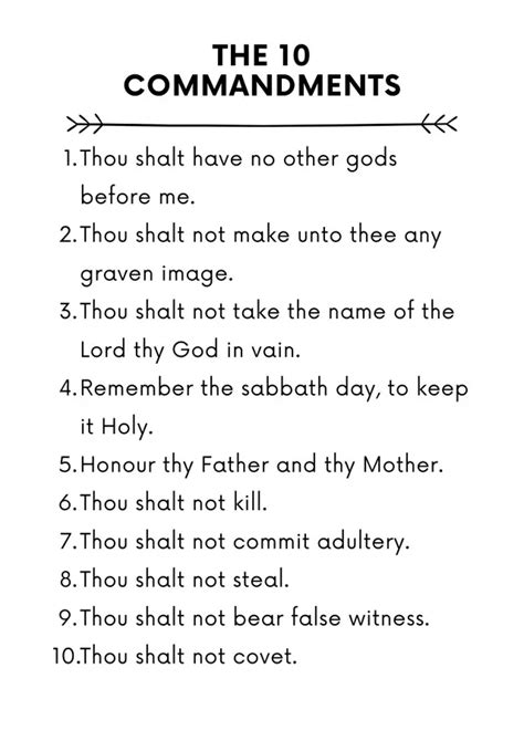 Free Printable 10 Commandments Printable Worksheets