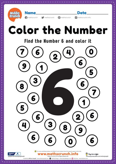 Counting Number 6 Worksheets