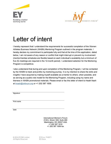 40 Letter Of Intent Templates And Samples For Job School Business