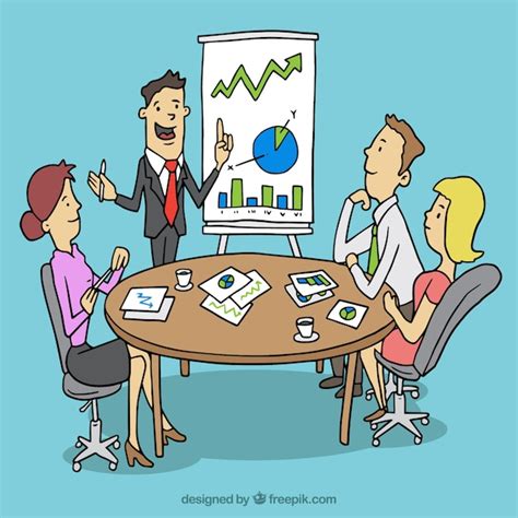 Free Vector Cartoon Business Meeting