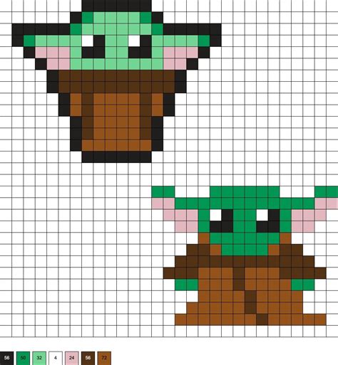 Baby Yoda Perler Beads 10 Free Patterns Easy Pixel Art Pixel Art