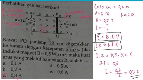 Menghitung Arus Ggl Induksi Kawat Pq Serta Menentukan Arah Arus Pada