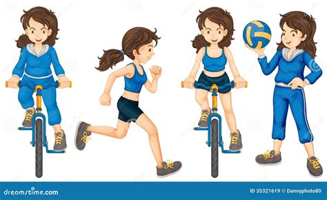 Active Teenagers Stock Vector Illustration Of Bike Background 35321619