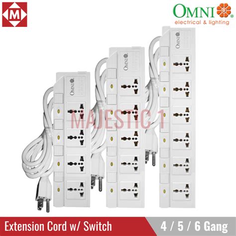 Omni Extension Cord Set W Individual Switches 183m 4 5 6 Gang