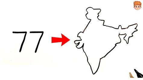 How To Draw India Map Easily Using Number 77 Indian Map Drawing Step