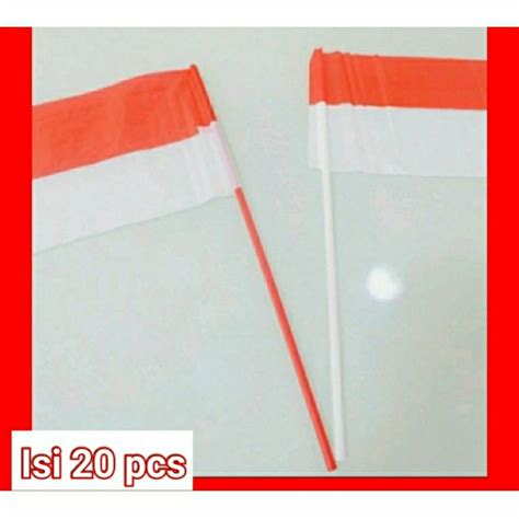 Jual Stik Bendera Merah Putih Isi 20 Pcs Bendera Plastik Dirgahayu Hut