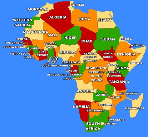 African Map With Country Names