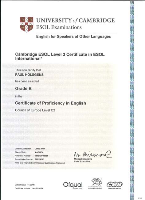 Proof Of English Proficiency Letter Sample