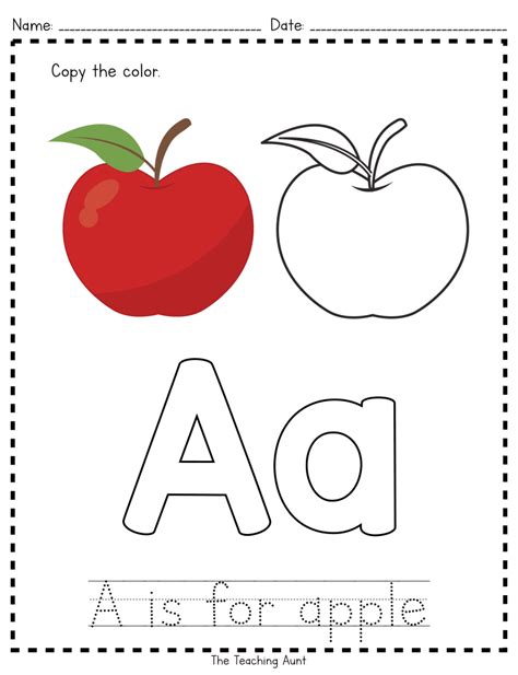 A Is For Apple Paper Pasting Activity The Teaching Aunt