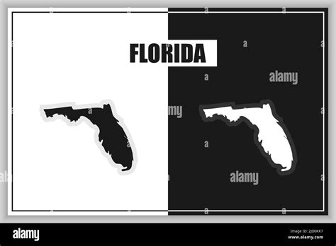 Flat Style Map Of State Of Florida Usa Florida Outline Vector