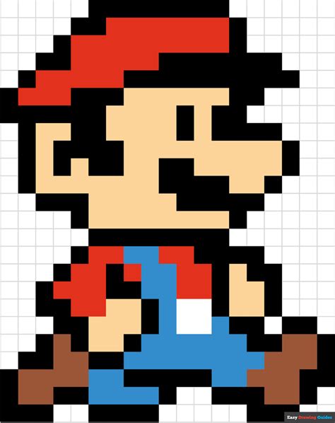 How To Draw Mario Pixel Art Really Easy Drawing Tutorial