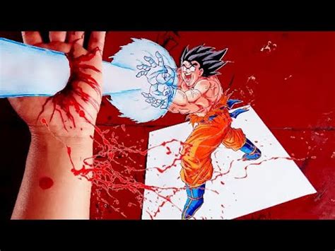 Como Dibujar a Goku Haciendo el Kame Hame Ha Ilusión 3D Dragon Ball