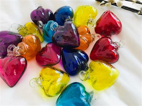 Beautiful Blown Glass Heart Glass Heart Blown Glass Made In Etsy