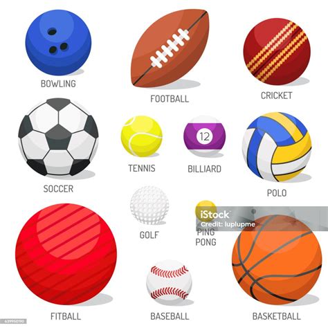 Set Of Sport Balls Isolated Vector Stock Illustration Download Image