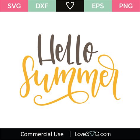 Summer File Svg File Digital File Sun Svg Cutting File Hello Summer