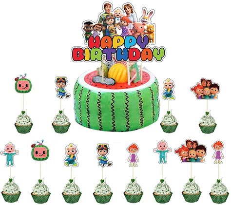 Buy Lveud Set Of Cocomelon Happy Birthday Cake Topper Cocomelon Cake