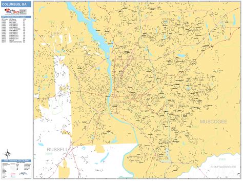 Columbus Georgia Wall Map Basic Style By Marketmaps Mapsales