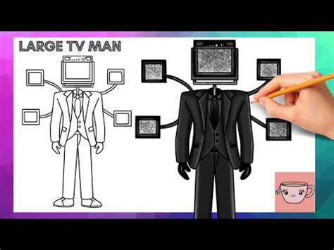 How To Draw Large TV Man Skibidi Toilet Easy Step By Step Drawing