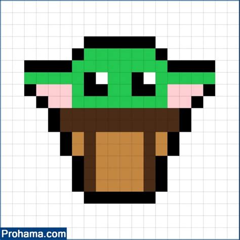 Pixel Art Baby Yoda Easy Easy Pixel Art Cute Pixel Art