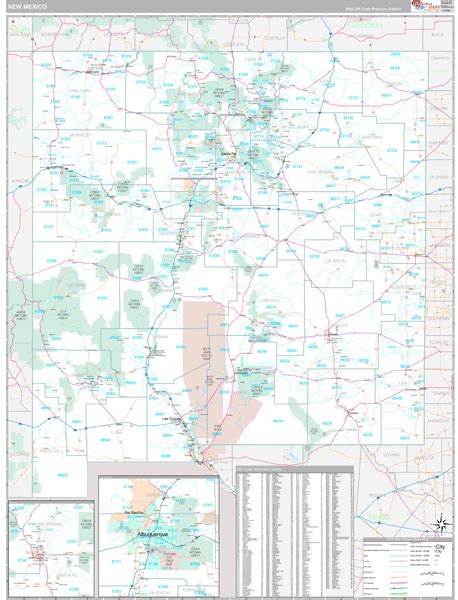 New Mexico Wall Map Premium Style By Marketmaps Mapsales