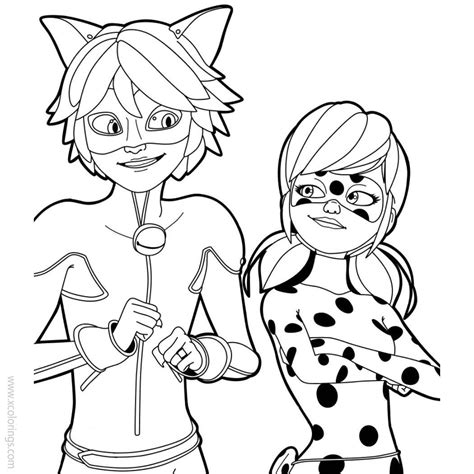 Free Miraculous Ladybug And Cat Noir Coloring Pages