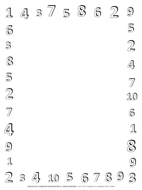 All Seasons Coloring Page Numbers Frame Planerium