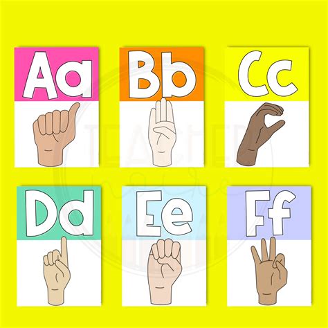 Sign Language Alphabet Chart Printable Classroom Resources Teacher