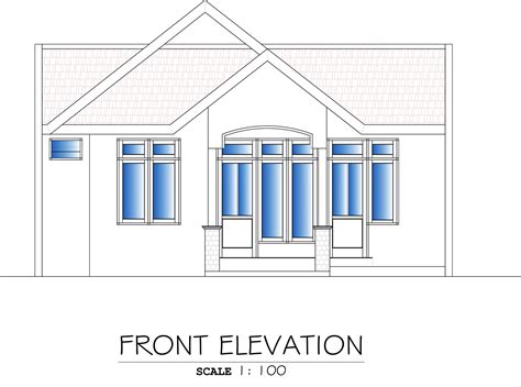 NEW SINGLE STORY HOUSE PLAN FRONT ELEVATION DWG NET Cad Blocks And