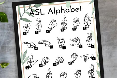 Asl Abc Chart Jungle Alphabet Chart Jpeg Graphic By Able Lingo