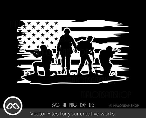 Us Military Svg Silhouette 2 Soldier Svg Military Png Etsy