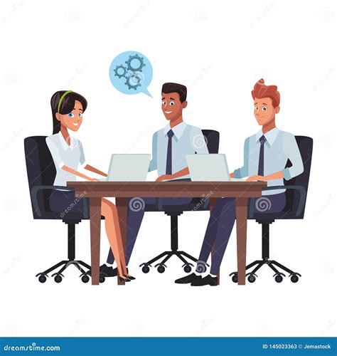 Business Meeting Cartoon Stock Vector Illustration Of Office 145023363