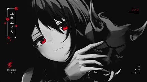 Fondos De Pantalla Tofu Chicas Anime Fondo Negro Ojos Rojos