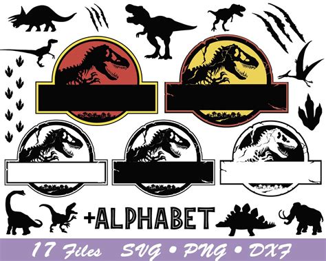 Jurassic Park Template Svg Dinosaur T Rex Svg Tyrannosaurus Etsy