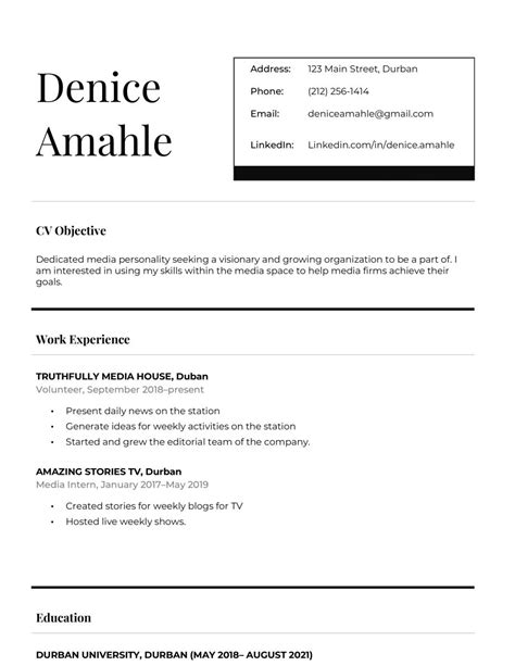 Best Cv Template Myjobmag