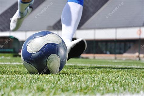 Soccer Player Shooting Ball — Stock Photo © Cirkoglu 5059363