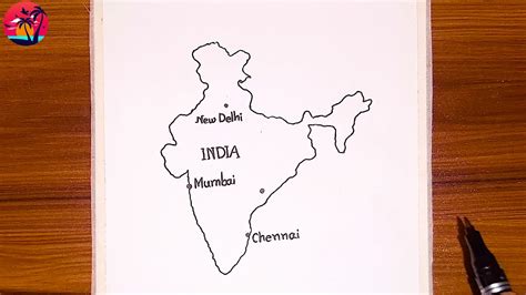 India Map Drawing Easy Step By Step