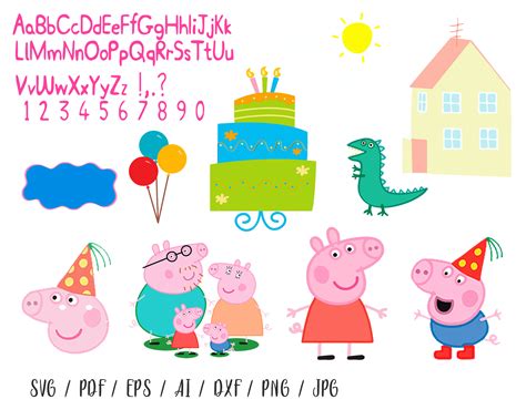 Peppa Pig Svg Birthday Party Svg Peppa Birthday Svg Peppa Svg Etsy