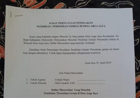 Contoh Surat Pernyataan Penolakan Warga 53 Koleksi Gambar